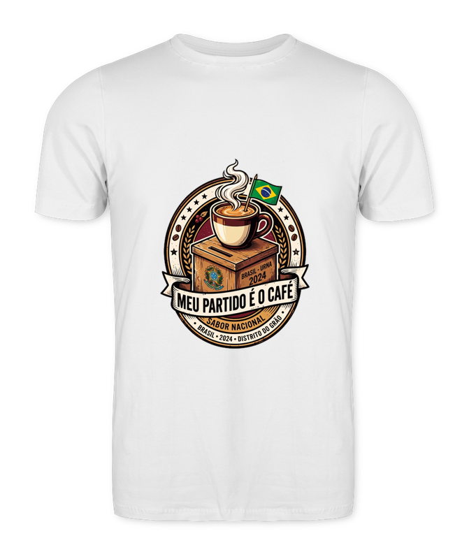 Camiseta Meu Partido É O Café. - Branco