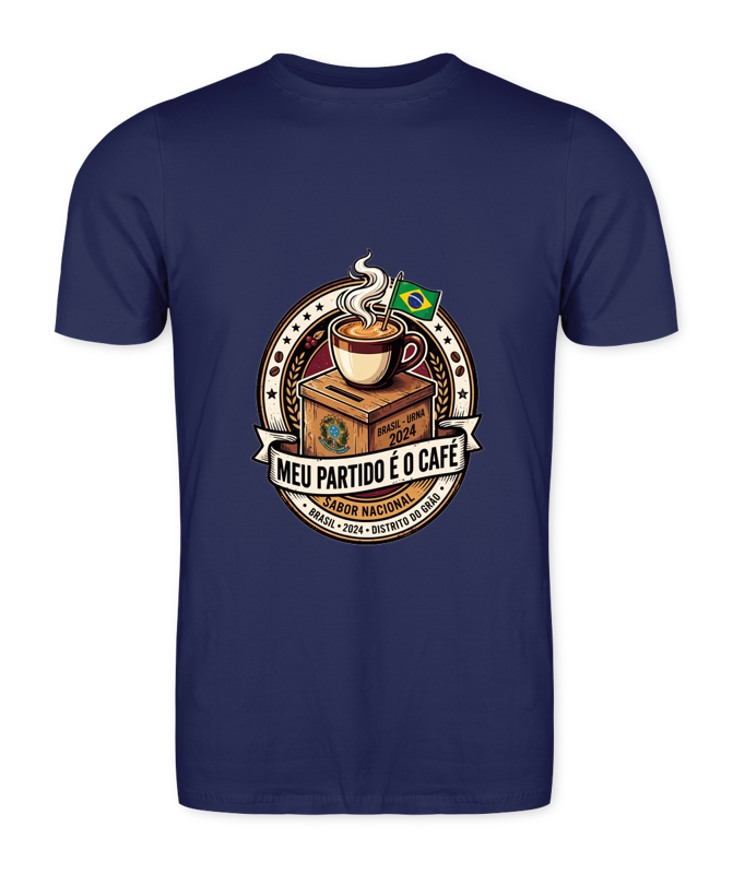 Camiseta Meu Partido É O Café. - Azul Marinho