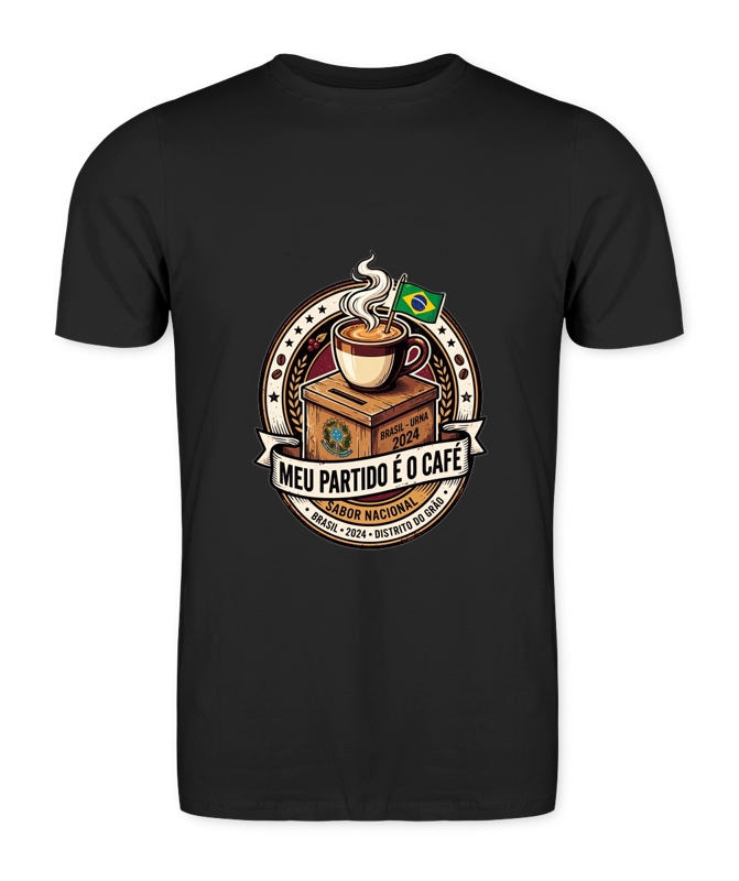 Camiseta Meu Partido É O Café. - Preto