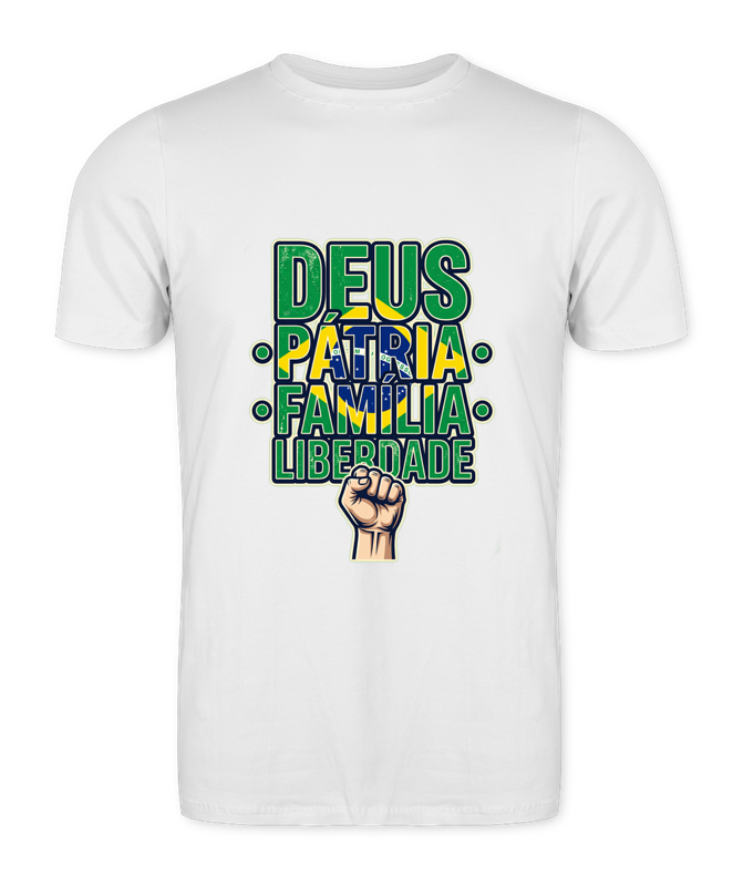 Camiseta Deus, Pátria, Família E Liberdade - Branco