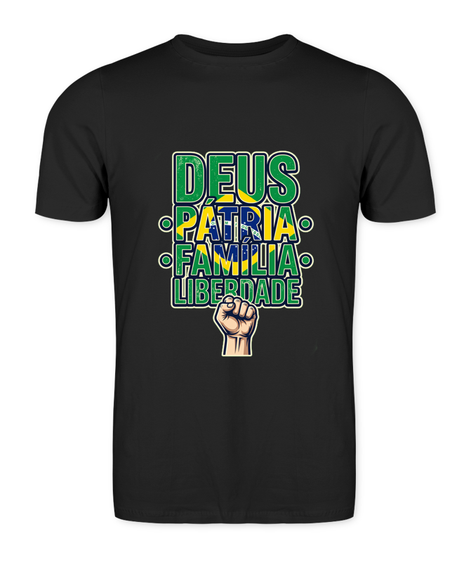 Camiseta Deus, Pátria, Família E Liberdade - Preto