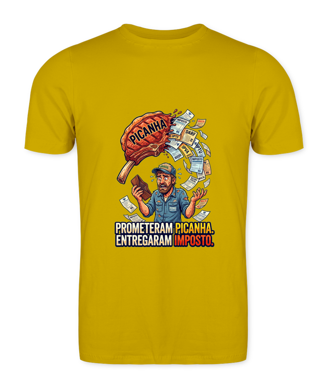 Camiseta Cadê A Picanha?! - Amarelo