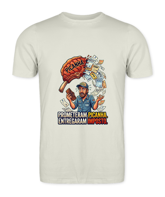 Camiseta Cadê A Picanha?! - Off-White