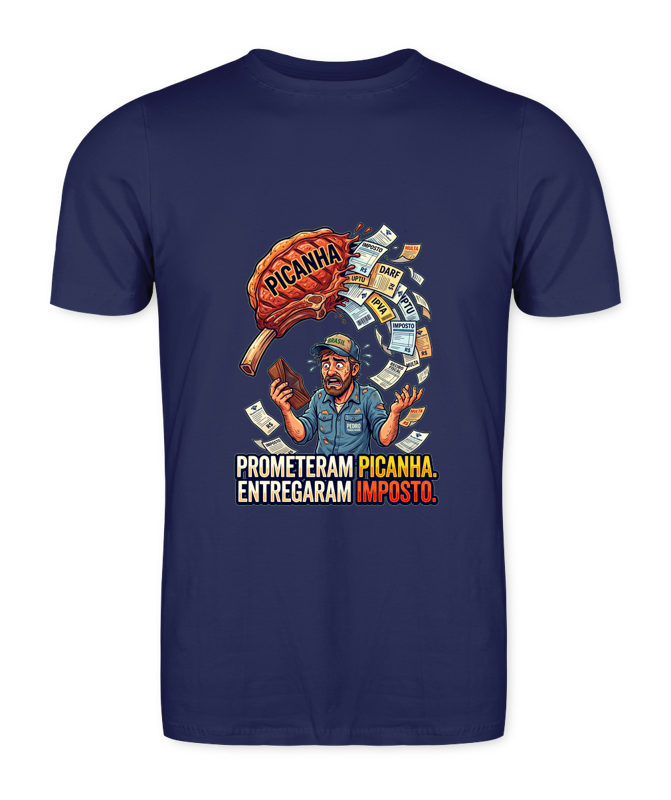 Camiseta Cadê A Picanha?! - Azul Marinho